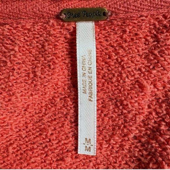 Free People cotton blend long sleeve hooded sweatshirt women’s-size M - Picture 4 of 9